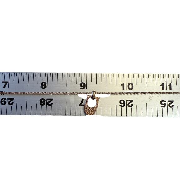 Coach Rose Gold Logo Necklace with Minimalist Pendant - Picture 6 of 7